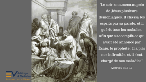 Jésus guérit. Mt 8-16-17